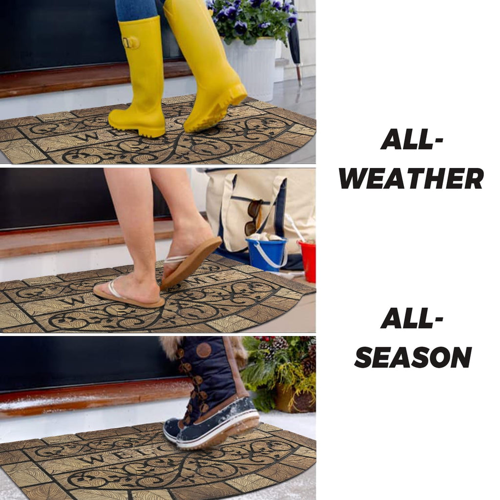 Durable Welcome Door Mats, 24"x36" Heavy-Duty Large Welcome Mat for Front Door with Non-Slip Rubber Backing, Door