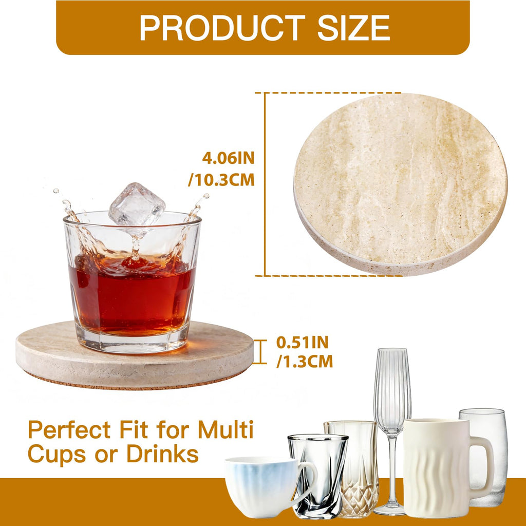 Travertine Marble Coasters Set of 5