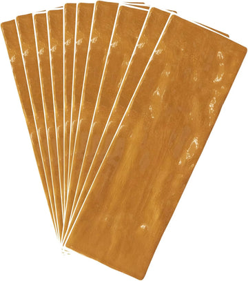 2.5x8 Mustard Glossy Handmade Look Ceramic Wall Tile - Spanish Zellige Style Subway Tile Backsplash, Bathroom, and