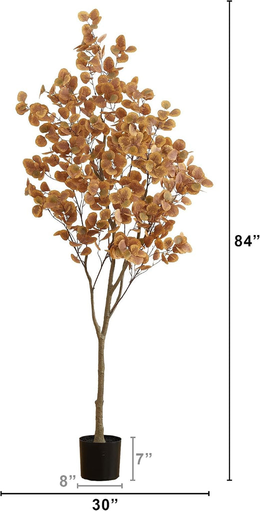 7ft. Artificial Autumn Fall Eucalyptus Tree