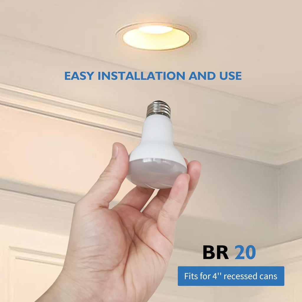 10 Pack BR20 LED Bulb, 2700K Dimmable,1470 Lumens, 13.5W=100W