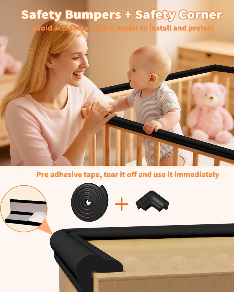 Baby Proof Edge Protector, 6.6FT 0.67" Thick, Peel and Stick