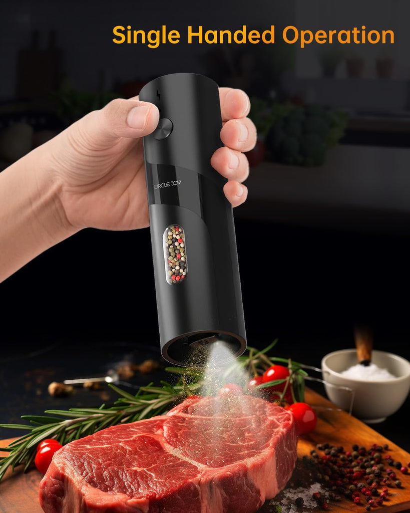 Electric Rechargeable Salt and Pepper Grinder Set Top-Refill Automatic Pepper Mill Grinder with Charging Base