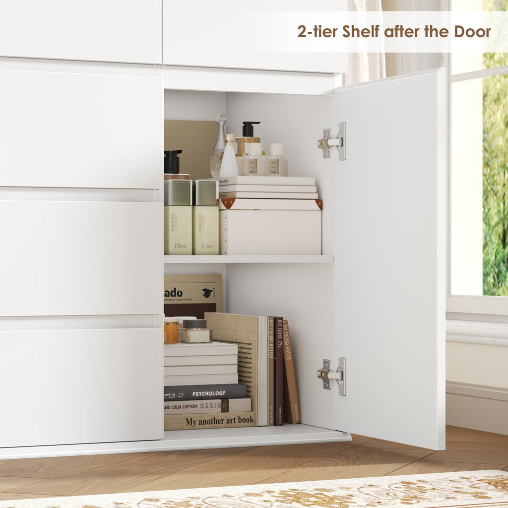 White Dresser, Dresser, Wide Chest of Drawers