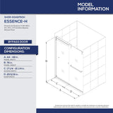 Essence-H 44-48 in. W x 76 in. H Semi-Frameless Bypass Shower Door in Brushed Nickel, SHDR-634876H-04