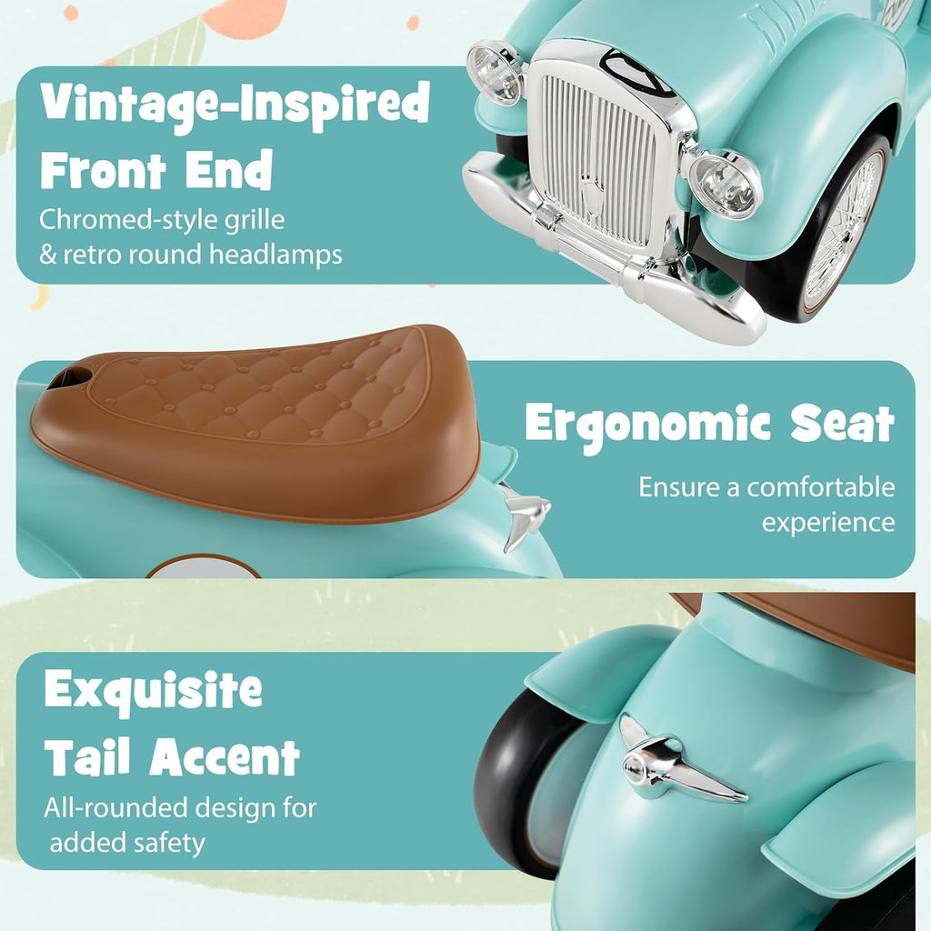 Ride On Push Car, Outdoor Toddler Riding Toys w/Steering Wheel, Horn & Storage, Foot-to-Floor Sliding Car, No