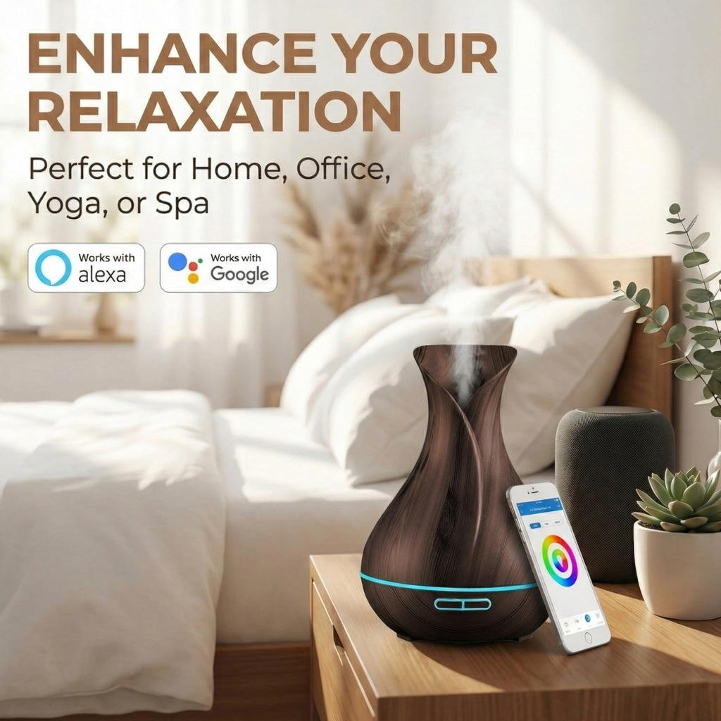 Smart WiFi Humidifier - Aromatherapy Essential Oil Diffusers with App Control & Voice Control - Works with Alexa &