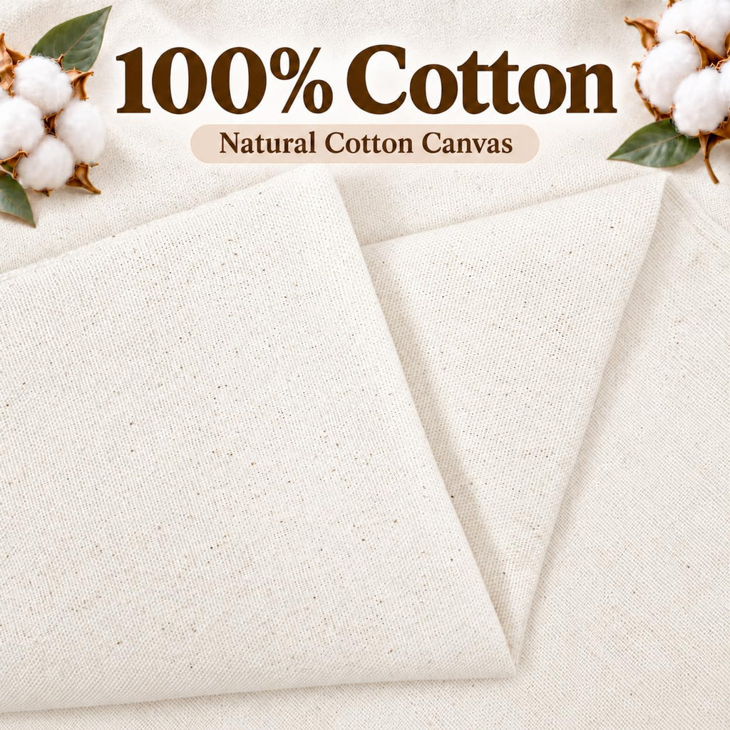 Muslin Fabric | 100% Cotton, Unbleached | 60'' Wide | Arts & Crafts, Canvas, Backings, Covers, Placemats (Muslin