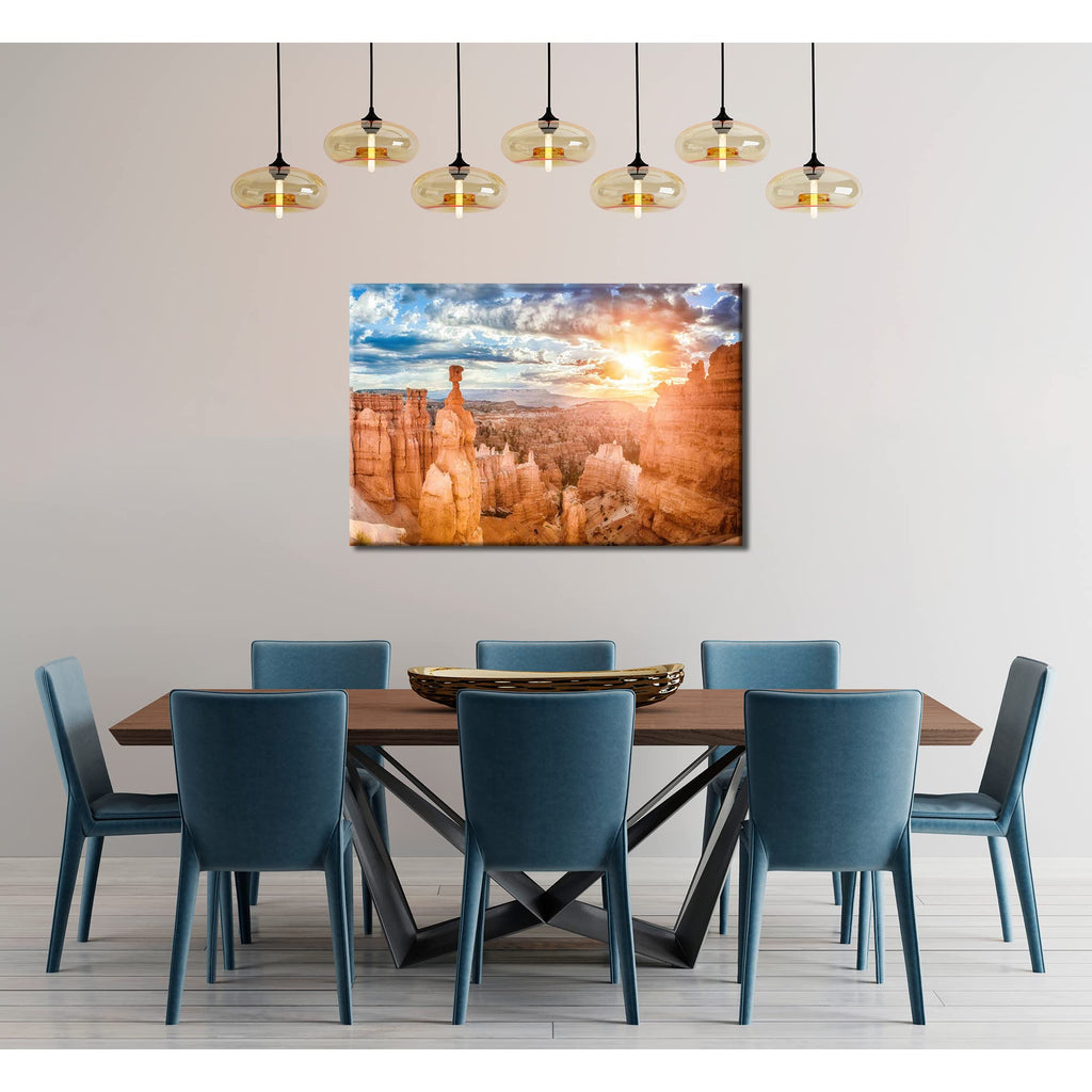 Bryce Canyon Poster Wall US National Park Scenery Wall Decor Utah Sunset Skyline Picture Canvas Print Nature Painting