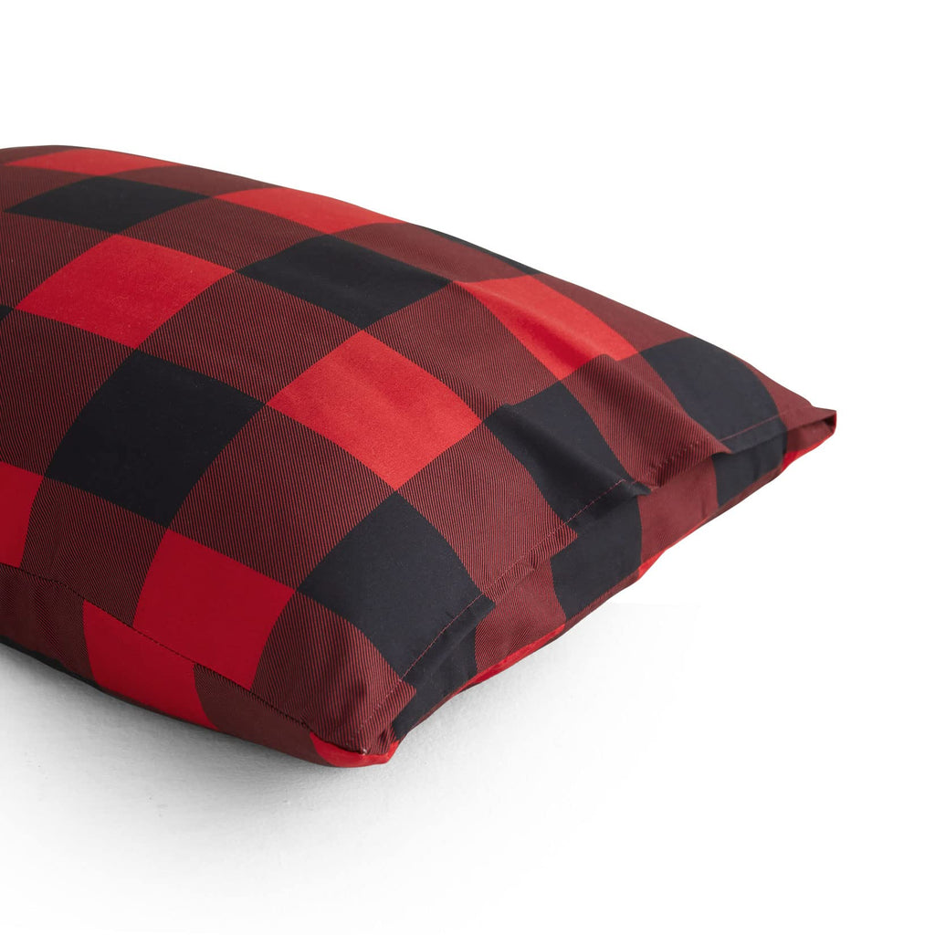 Plaid Pillow Cases, Buffalo Check Gingham Checkered Farmhouse, Set of 2 Soft Pillowcases Pillow Shams Covers, Red