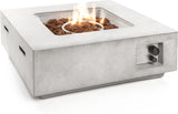 Propane Gas Fire Pit Table 40000 BTU Square Outdoor Firepit with Protective Cover, Durable Metal Construction, and Stylish Design for Patio or