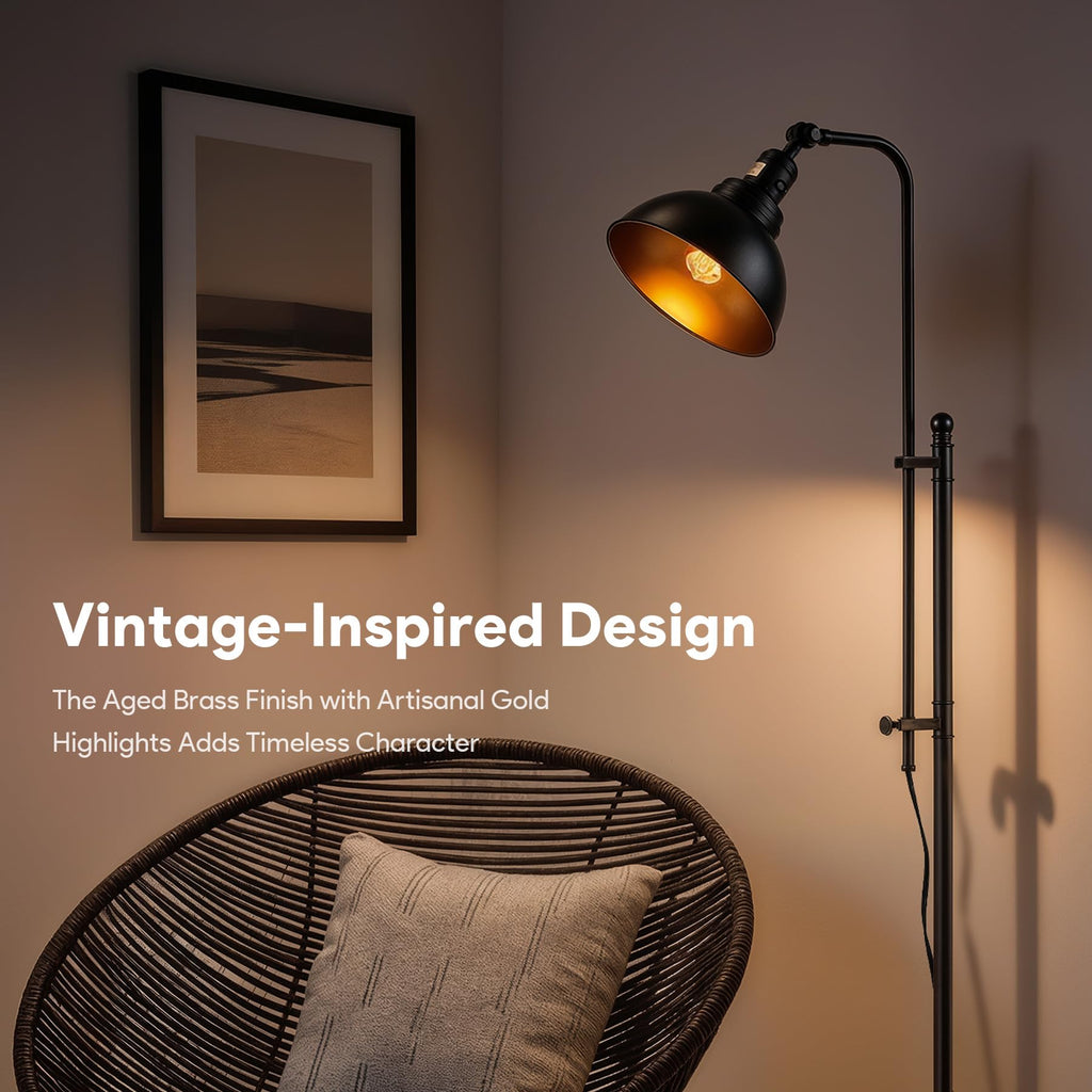 Industrial Floor Lamp 65", Adjustable Standing Lamp