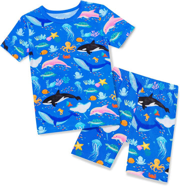Bamboo Viscose Toddler Boys Pajamas Set, Short Sleeve Kids