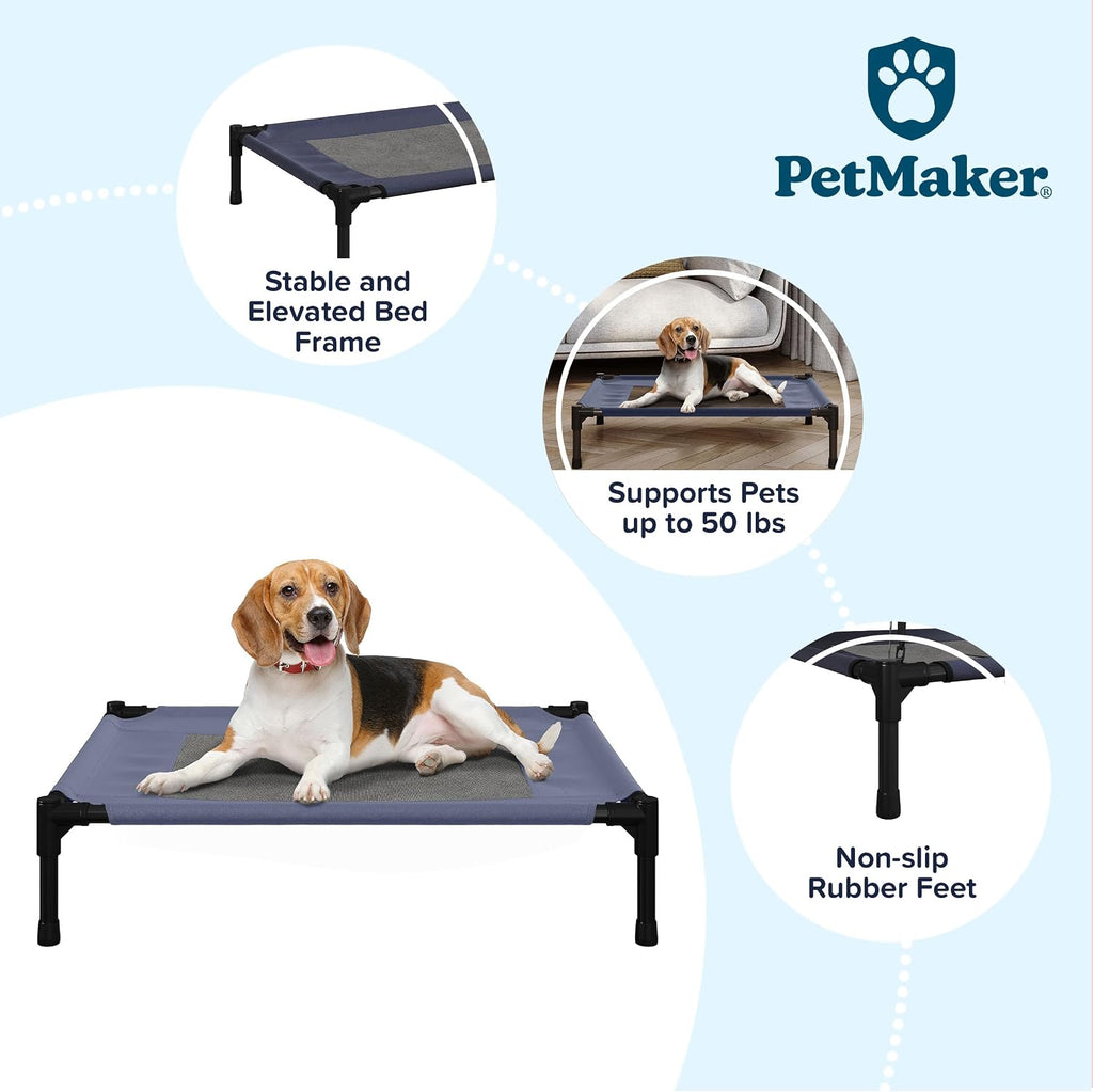 Elevated Dog Bed - 30x24-Inch Portable Pet Bed with Non-Slip Feet - Indoor/Outdoor Dog Cot or Puppy Bed for Pets up