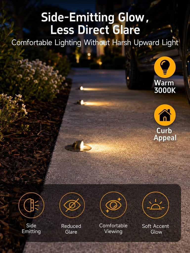 Mini Brass Low Voltage Well Light, 12V Beacon-Top, IP65, 6Pk