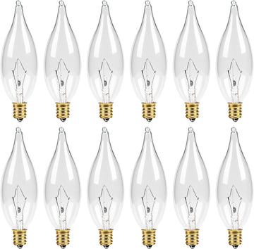 E12 Candelabra Light Bulbs 25W, 2500K Warm White, 240 Lumen Dimmable Chandelier Bulb for Ceiling Fan, CA10