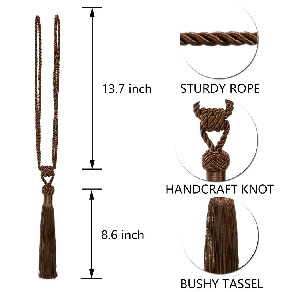 Curtain Tiebacks Hand-Woven Tassels Holdbacks - 4 Pack