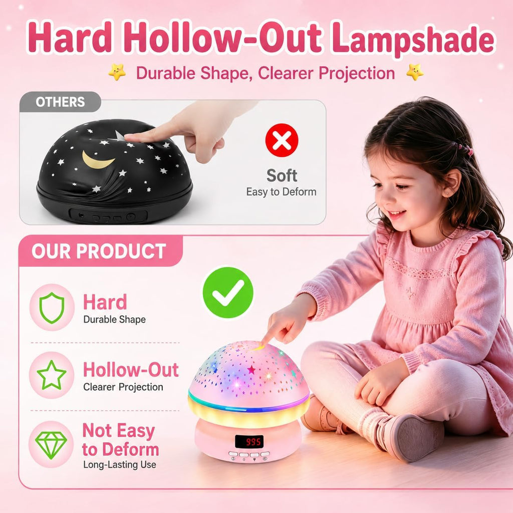 Star Projector for Kids, Night Light Projector with Hard Hollow-Out Cover