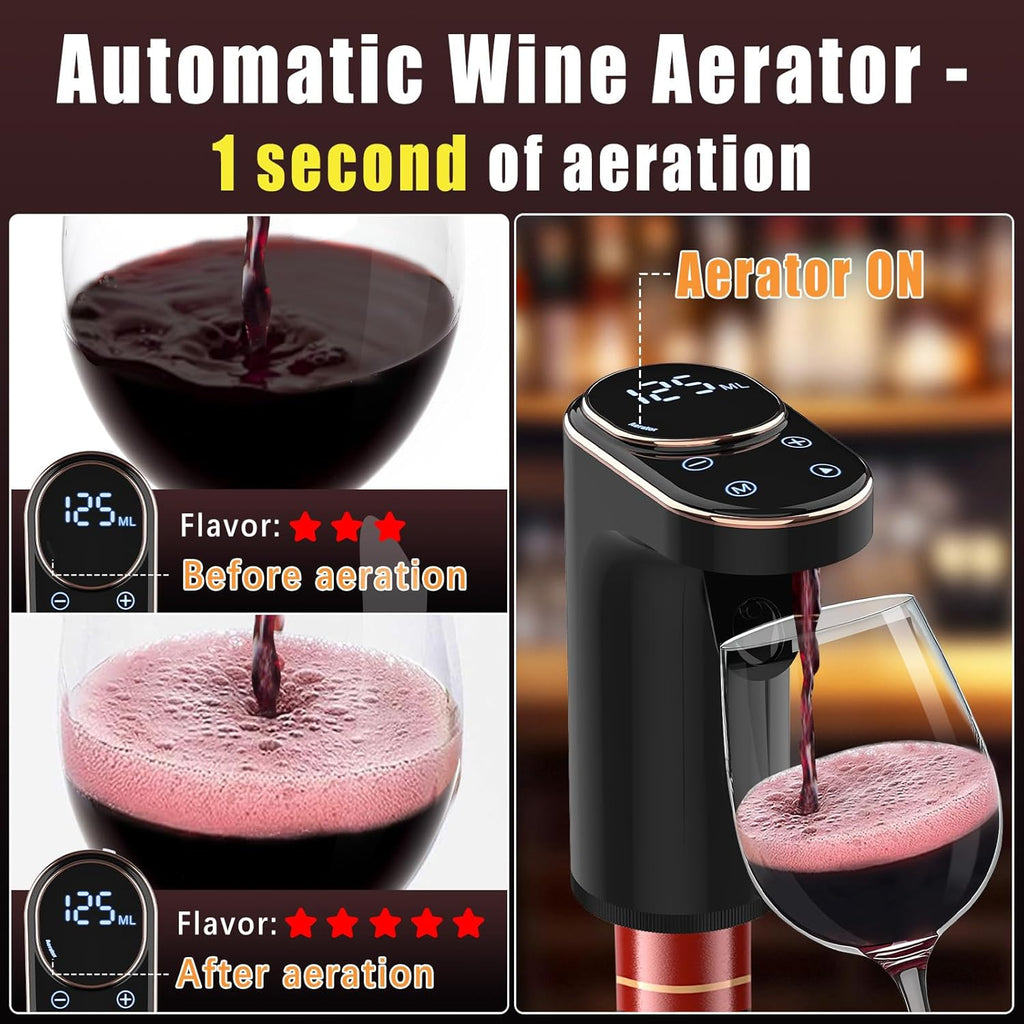 Electric Wine Aerator Upgraded Rechargeable Wine Dispenser & Decanter