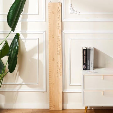 One-Piece Height Chart for Kids, Solid Wood Growth Chart for Wall Measurement Board Wall Decor