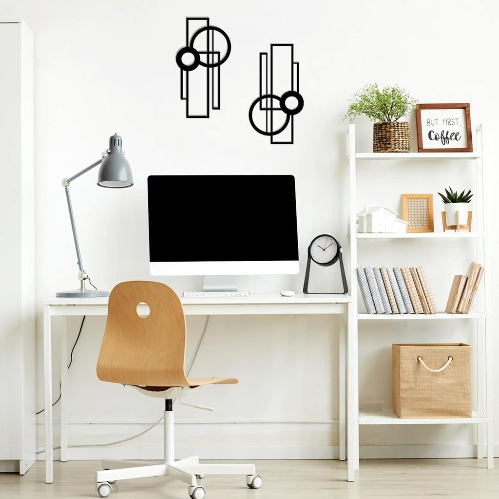 Abstract Metal Wall Art, Minimalist Modern Line Art Wall Decor - Set of 2