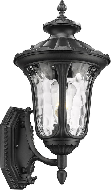 Outdoor Light Fixtures Wall Mount, Waterproof Exterior Wall Lanterns with Waer Ripple Glass, Outside Sconces