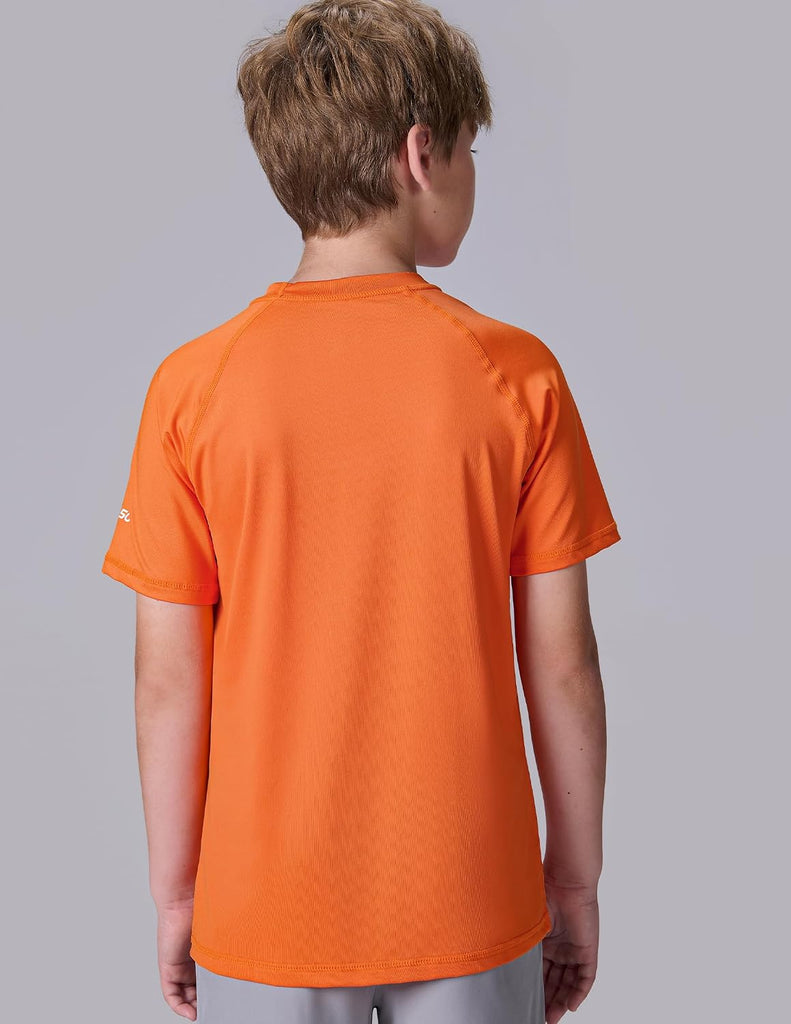 3 Pack Youth Boys Short Sleeve Rash Guard Swim Shirts