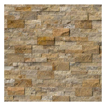Glowing Autumn Splitface Stacked Ledger Wall Panel 6 in. x 24 in. Natural Stone Tile for Accent Walls Kitchen