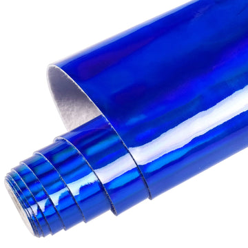 7.8"x53" Holographic Vinyl Fabric, 1roll Faux Leather Sheets are Suitable for Bows, Leather Earrings and Other DIY