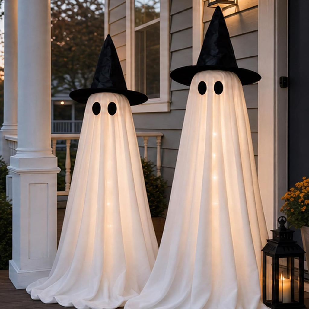 Halloween Decorations Indoor 2 Pack Light Up Ghosts - Set of 2