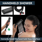 Ceiling Mount Shower System Rain Shower Head with Handheld Spray High Pressure Shower Faucet Set Rough-in Valve Shower