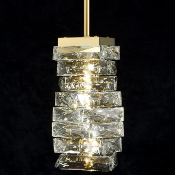 Modern Gold Mini K9 Crystal Pendant Light, Integrated Fixture
