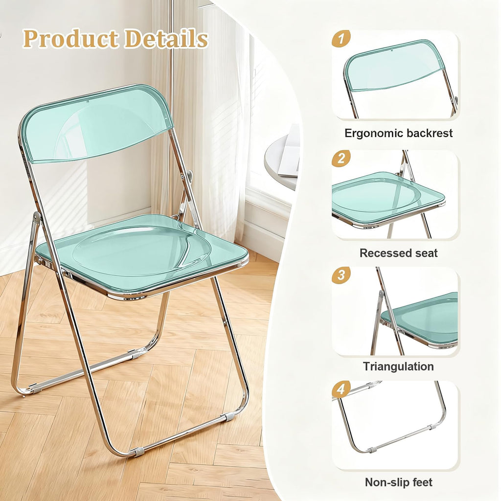 10 Pack Acrylic Folding Chair, Green