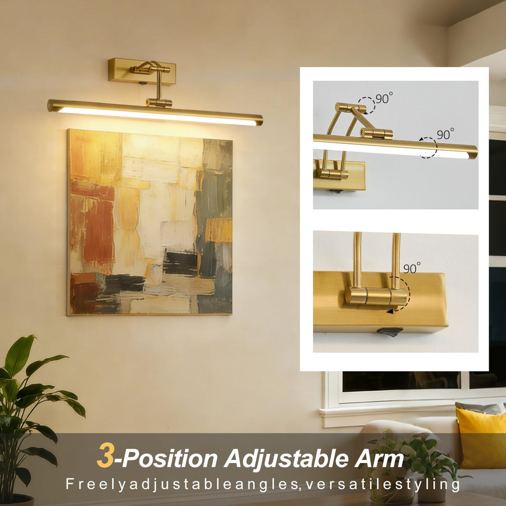 Picture Lights for Wall Battery Operated, 24in Rechargeable Wireless Art Light for Paintings with Remote, Dimmable