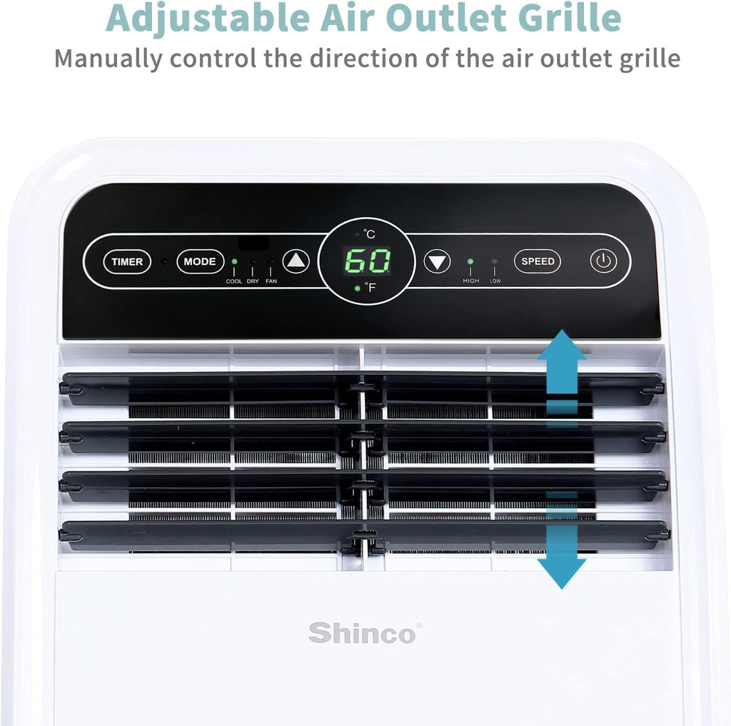8,000 BTU Portable Air Conditioner, AC Unit with Built-in Cool, Dehumidifier & Fan Modes for Room up to 350 sq.ft