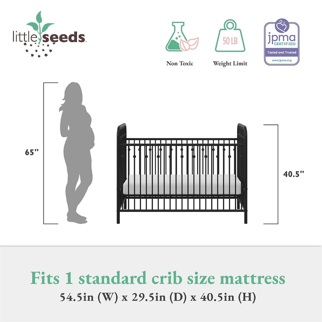 Monarch Hill Ivy Metal Baby Crib, Black