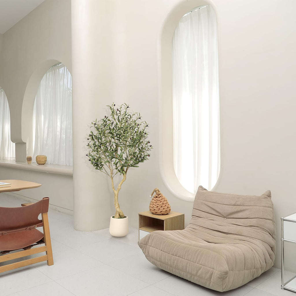 5ft Olive Trees Artificial Indoor with White Tall Exquisite Planter