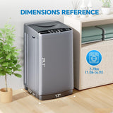 Portable Washing Machine, 7.7LBS Full-Automatic, 10 Wash Cycles, Stainless Steel Drum, Quiet Compact Washer for