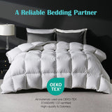 Goose Feather Down Fiber Comforter King, 100% Cotton Cover Ultra Soft Fluffy Duvet Insert King