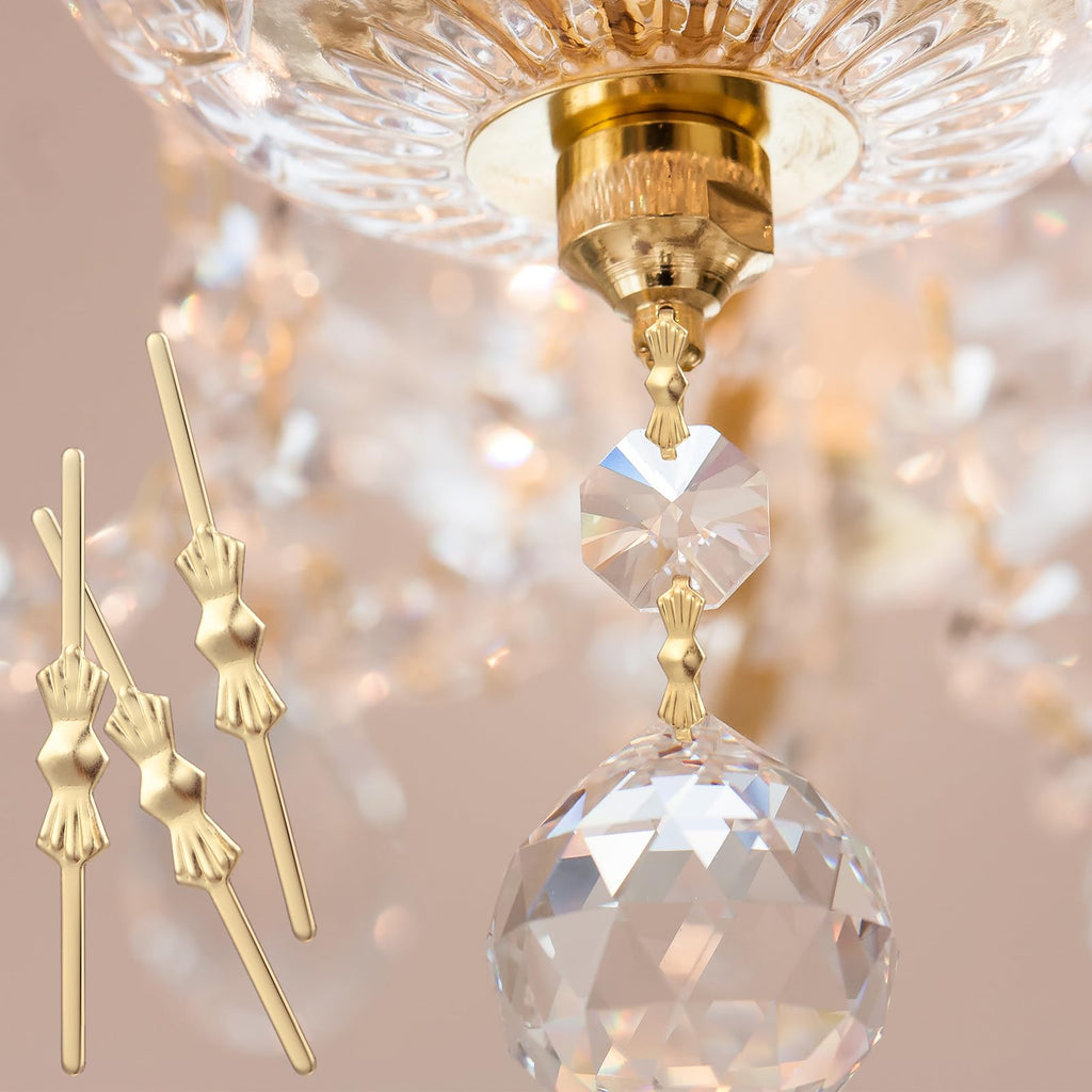 1000 Pcs Bow Tie Crystal Connectors for Chandelier, Gold