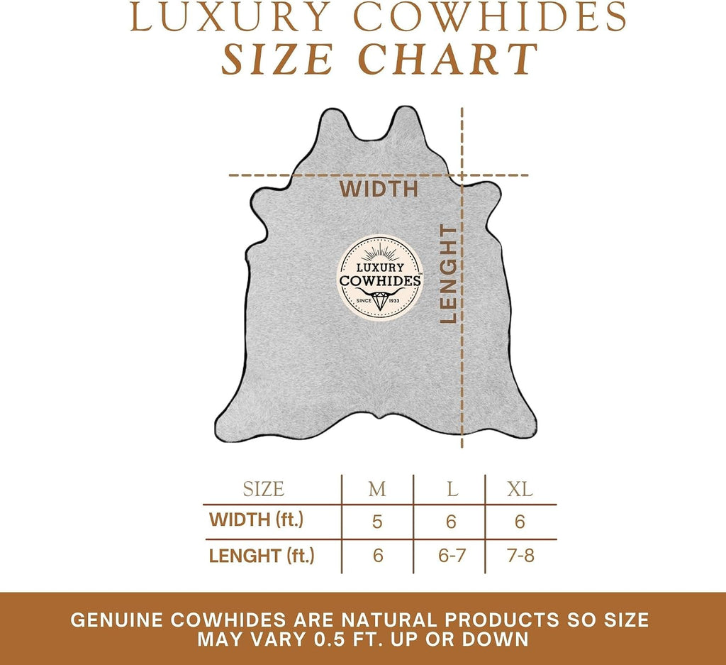100% Genuine Mahogany Brown Cowhide Rug - Modern Style Animal Skin Rug & Floor Carpet & More - Large (6x6-7ft)