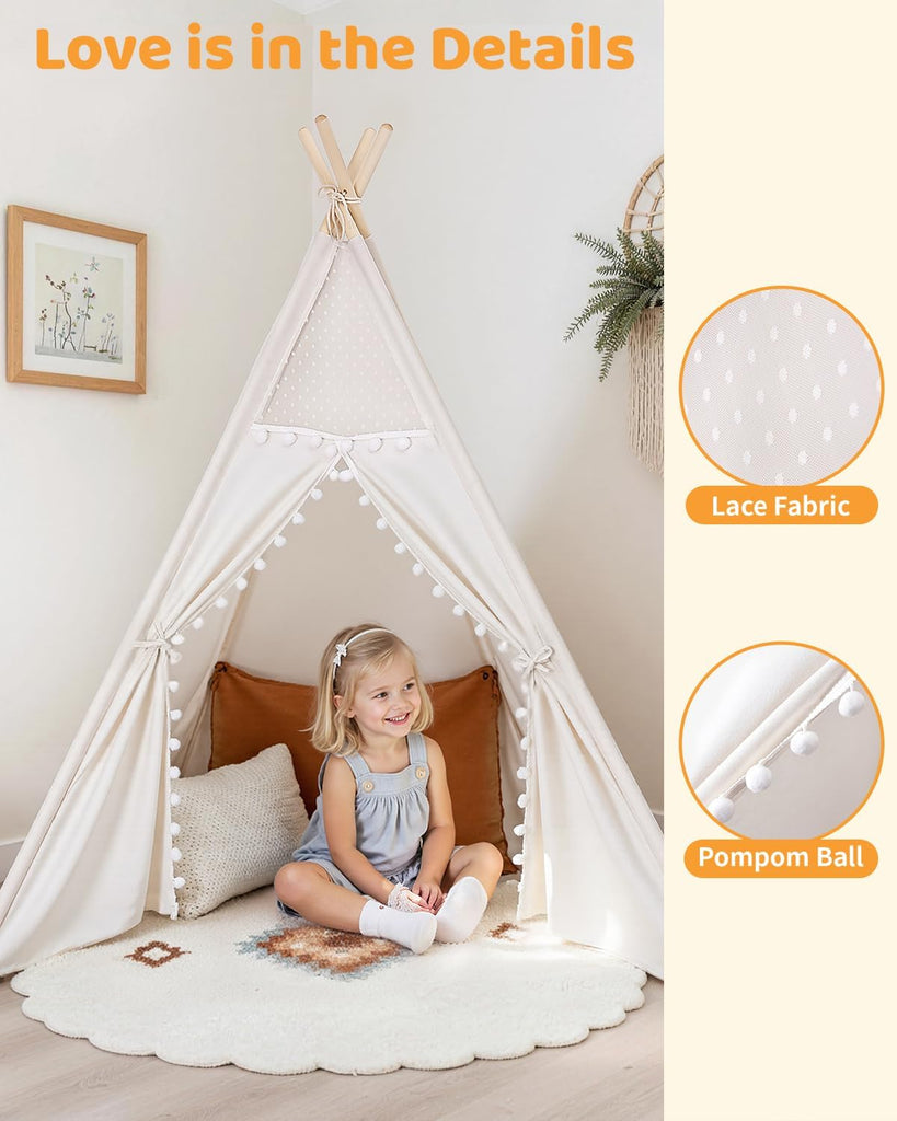 Teepee Tent Play Tents Girl Boy Indoor Outdoor Gift Playhouse Toy