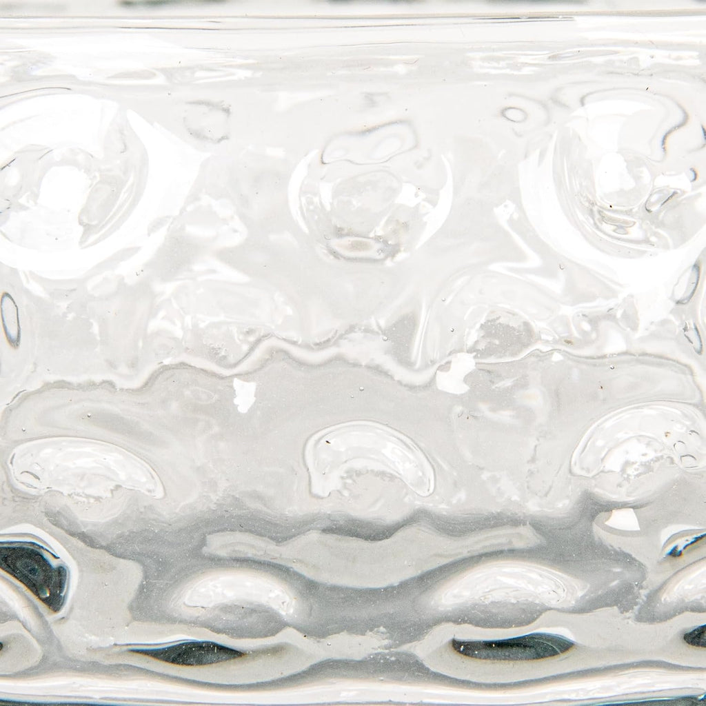 Hand-Blown Glass Inverted Hobnail Bowl, Clear