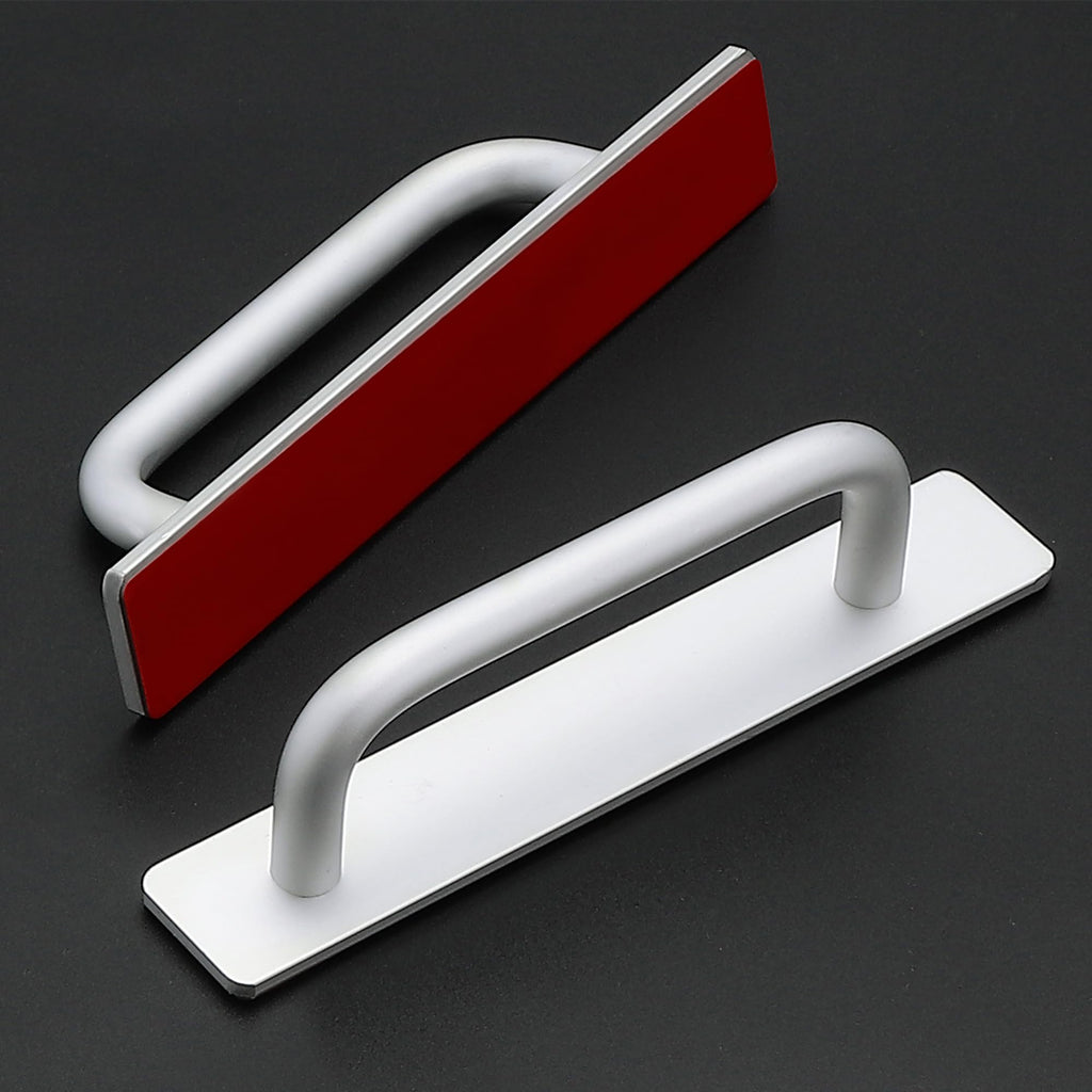 2 Pack Adhesive Handles Self Stick Instant Cabinet Handles 5.83", Silver