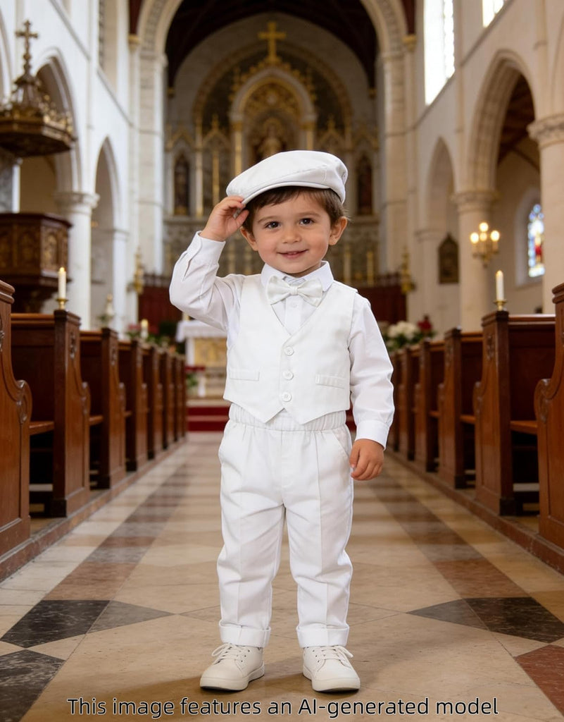 Baby Boy Suit -, Shirt, Pants, Vest, Hat, Bowtie, Suspender