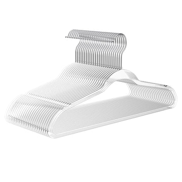 Premium Clear Invisible Acrylic Hangers, Ultra Slim & Space Saving Suit Hangers for Coats, Pants & Dress Clothes - 20