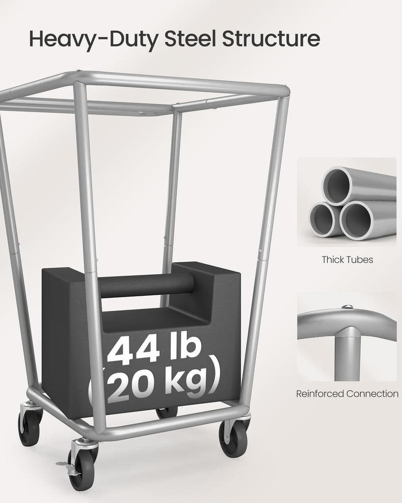1-Section Laundry Basket with Wheels, 34.3 Gallons (130 L) Hamper
