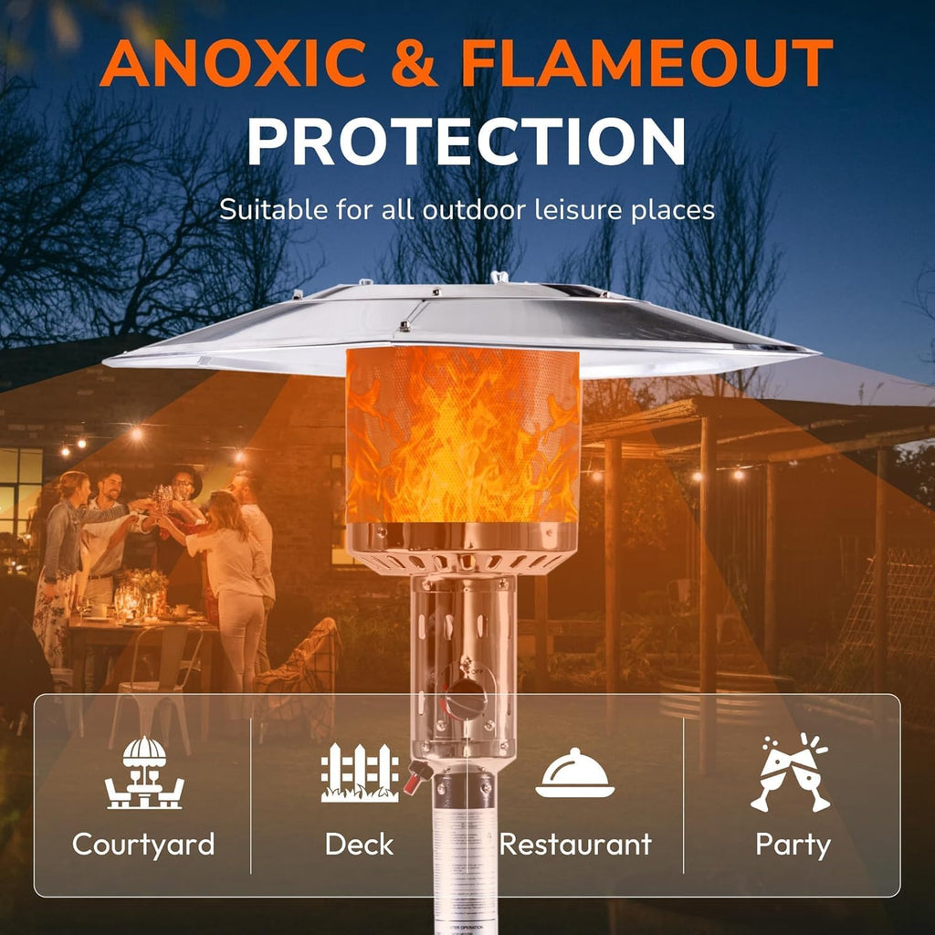 47,000 BTU Patio Heater for Outdoor Use with Round Table Design, Commercial Outdoor Patio Standing Heater with