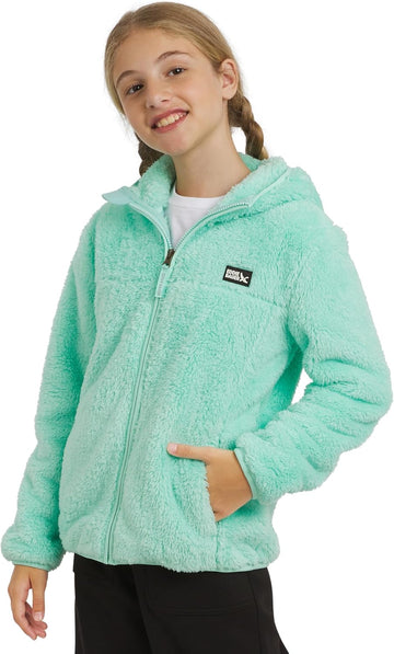 Girls' Quest Plush High Pile Faux Sherpa Hooded Jacket