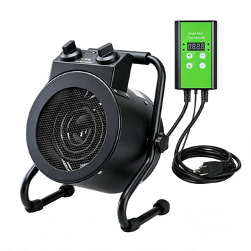 Greenhouse Heater with Thermostat, Electric Outdoor Heaters, Black